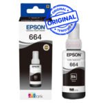 Epson 664 BK Noir Bouteille d'encre Epson d'origine (C13T66414A)