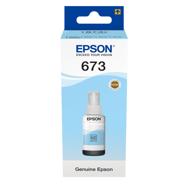 Epson 673 LC (T6735) Cyan Clair - Bouteille d'encre Epson d'origine (C13T67354A)