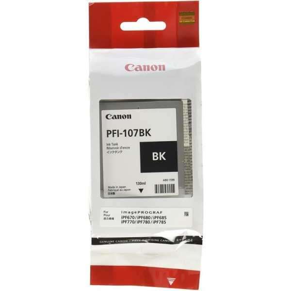 Canon PFI-107BK 130 ml - Bouteille d'encre Canon d'origine (6705B001AA)