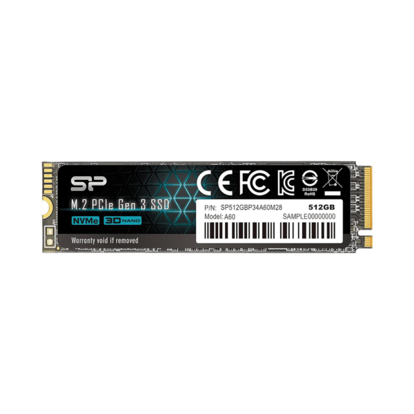 Silicon Power PCIe M.2 NVMe SSD 512Go Gen3x4 R/W up to 2, 200/1, 600MB/s Internal SSD (SP512GBP34A60M28)
