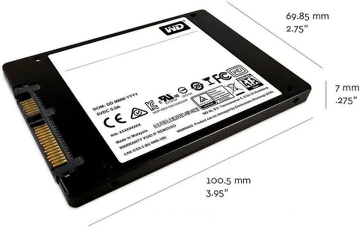 Disque SSD interne PC Western Digital Green 120 Go - SATA III 6 Gb/s - 2.5"/7 mm jusqu'à 550 Mo/s (WDS120G2G0A)