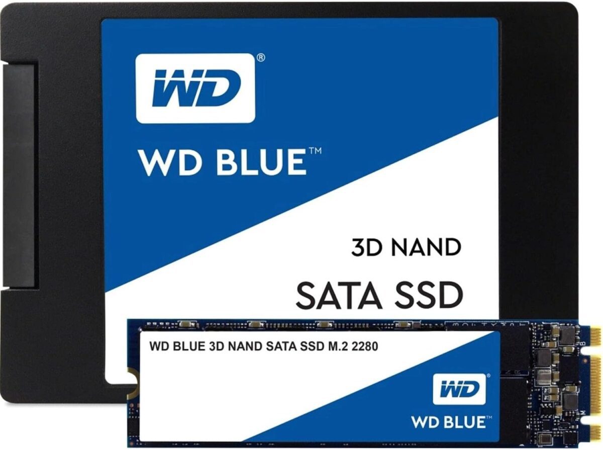 Disque dur interne SSD 500Go Western Digital Bleu 3D Nand M.2 SATA (WDS500G2B0B )