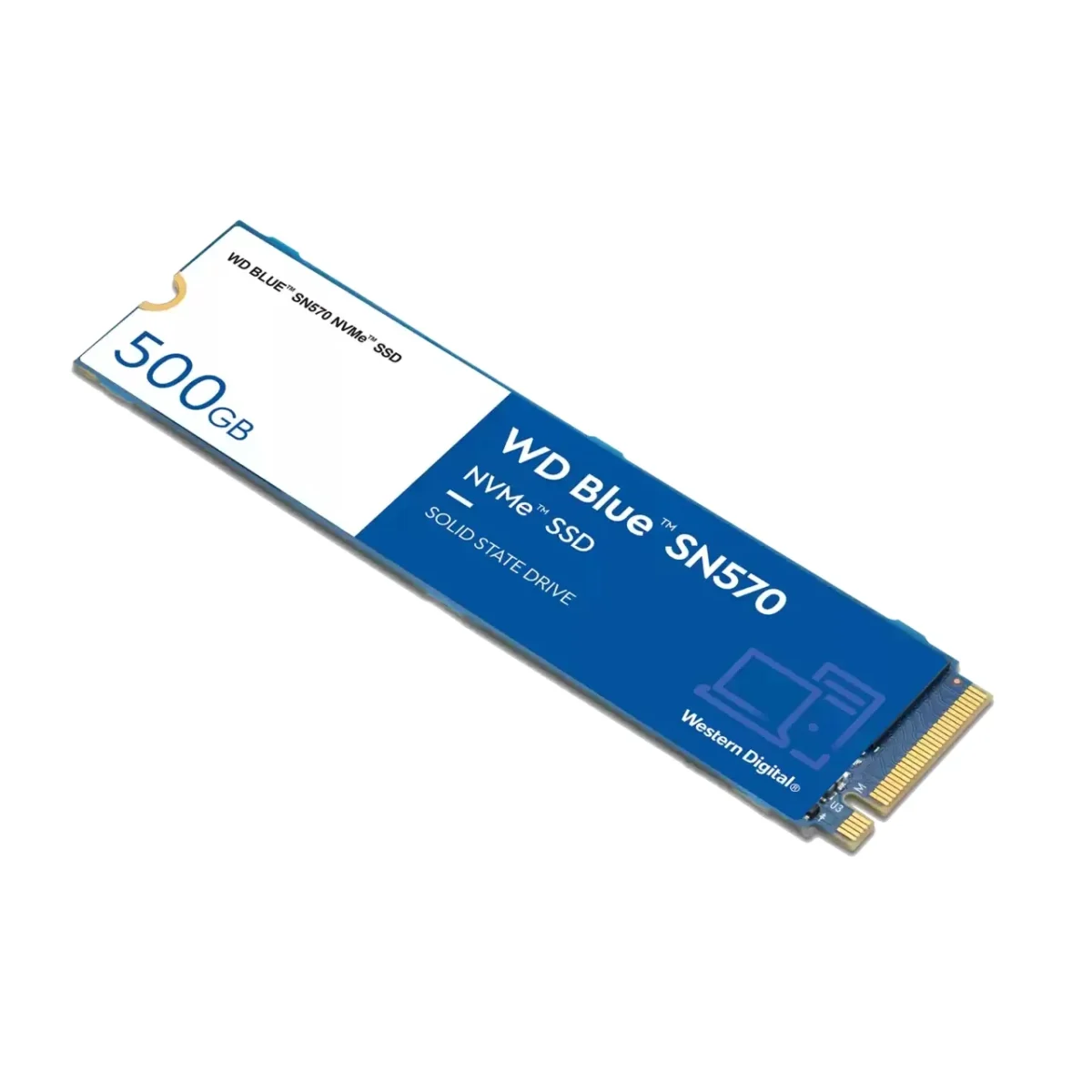 Disque SSD interne Western Digital 500 Go Blue SN570 NVMe M.2 jusqu’à 3500 Mo/s (WDS500G3B0C)