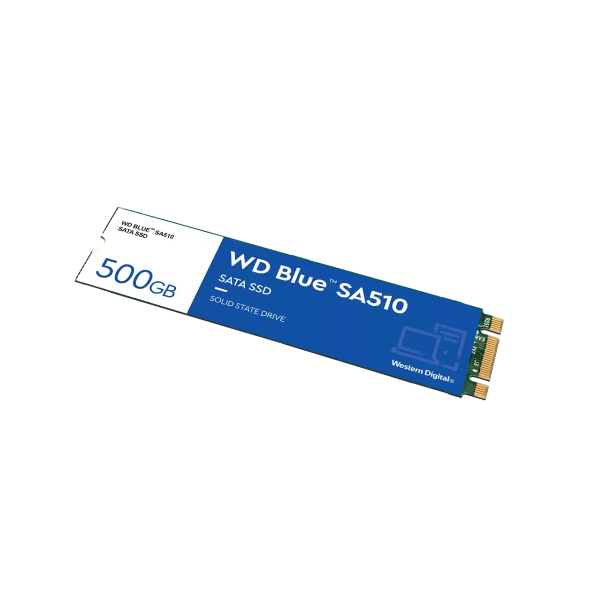 Disque SSD interne Western Digital 500 Go Blue SA510  SATA III 6 Gb/s - M.2 2280 - jusqu’à 560 Mo/s (WDS500G3B0B)
