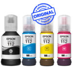 Pack de 4 Bouteilles d’Encre Epson EcoTank 112